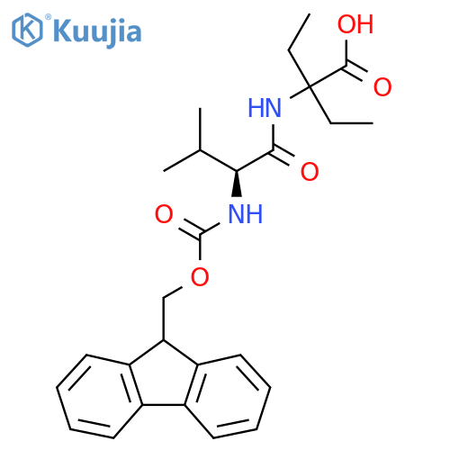 2-ethyl-2-(2S)-2-({(9H-fluoren-9-yl)methoxycarbonyl}amino)-3-methylbutanamidobutanoic acid structure