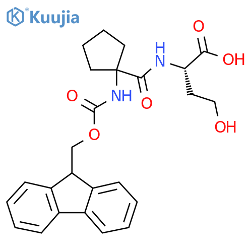 (2S)-2-{1-({(9H-fluoren-9-yl)methoxycarbonyl}amino)cyclopentylformamido}-4-hydroxybutanoic acid structure