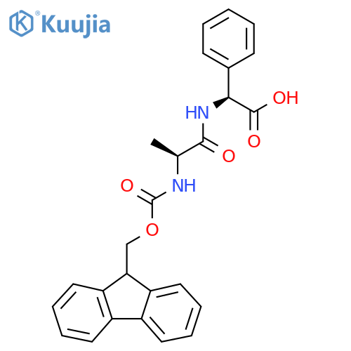 (2S)-2-(2S)-2-({(9H-fluoren-9-yl)methoxycarbonyl}amino)propanamido-2-phenylacetic acid structure