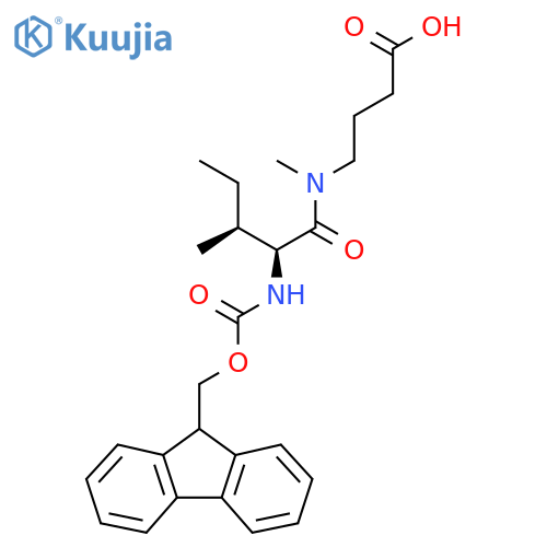 4-(2S,3S)-2-({(9H-fluoren-9-yl)methoxycarbonyl}amino)-N,3-dimethylpentanamidobutanoic acid structure