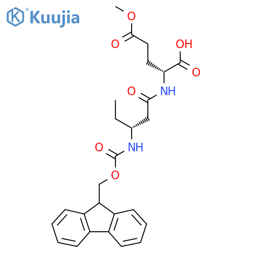 (2R)-2-(3R)-3-({(9H-fluoren-9-yl)methoxycarbonyl}amino)pentanamido-5-methoxy-5-oxopentanoic acid structure