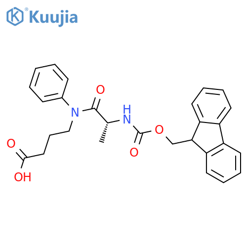 4-(2R)-2-({(9H-fluoren-9-yl)methoxycarbonyl}amino)-N-phenylpropanamidobutanoic acid structure