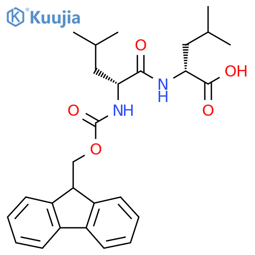 (2R)-2-(2R)-2-({(9H-fluoren-9-yl)methoxycarbonyl}amino)-4-methylpentanamido-4-methylpentanoic acid structure