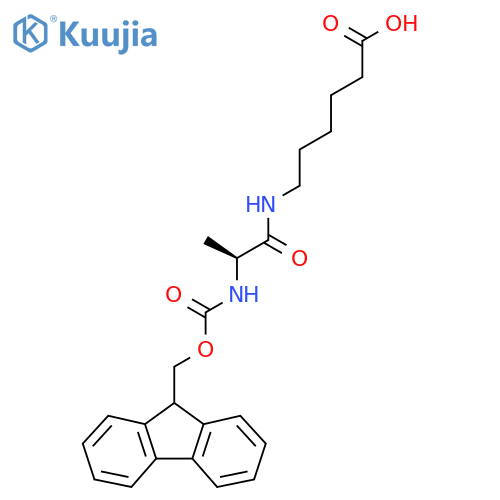 6-(2S)-2-({(9H-fluoren-9-yl)methoxycarbonyl}amino)propanamidohexanoic acid structure