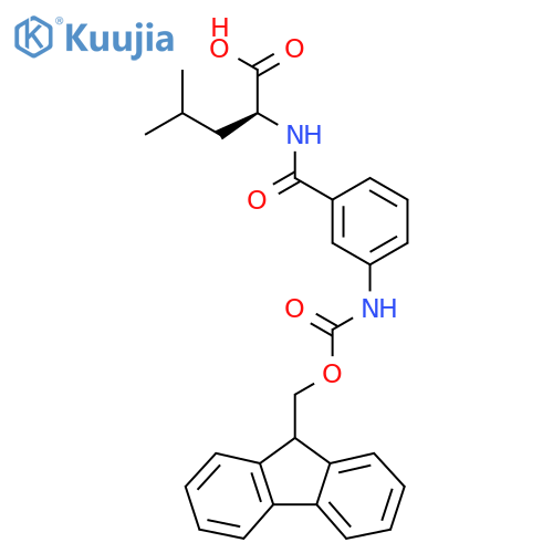 (2S)-2-{3-({(9H-fluoren-9-yl)methoxycarbonyl}amino)phenylformamido}-4-methylpentanoic acid structure