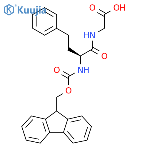 2-(2S)-2-({(9H-fluoren-9-yl)methoxycarbonyl}amino)-4-phenylbutanamidoacetic acid structure