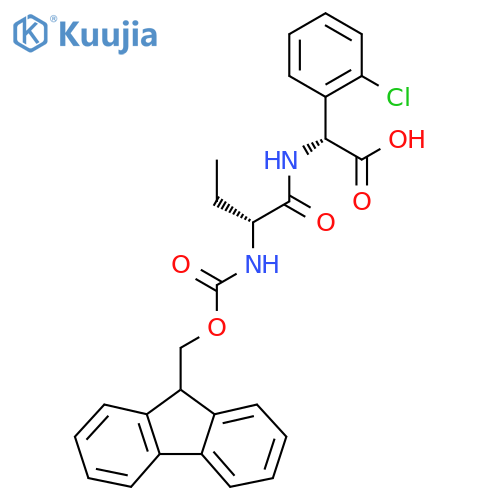 (2R)-2-(2-chlorophenyl)-2-(2R)-2-({(9H-fluoren-9-yl)methoxycarbonyl}amino)butanamidoacetic acid structure