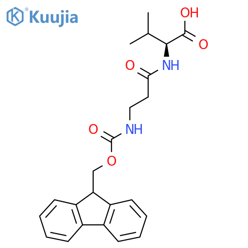 (2S)-2-3-({(9H-fluoren-9-yl)methoxycarbonyl}amino)propanamido-3-methylbutanoic acid structure