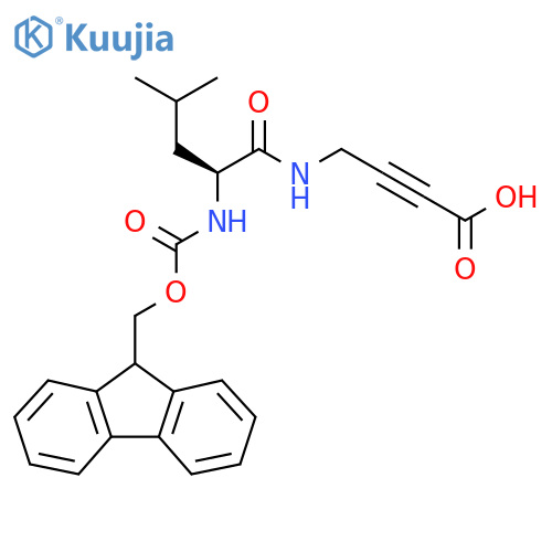 4-(2S)-2-({(9H-fluoren-9-yl)methoxycarbonyl}amino)-4-methylpentanamidobut-2-ynoic acid structure