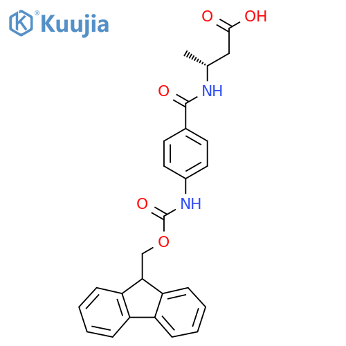 (3R)-3-{4-({(9H-fluoren-9-yl)methoxycarbonyl}amino)phenylformamido}butanoic acid structure