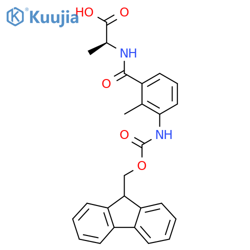 (2S)-2-{3-({(9H-fluoren-9-yl)methoxycarbonyl}amino)-2-methylphenylformamido}propanoic acid structure
