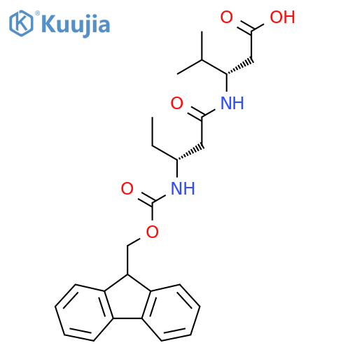 (3S)-3-(3R)-3-({(9H-fluoren-9-yl)methoxycarbonyl}amino)pentanamido-4-methylpentanoic acid structure