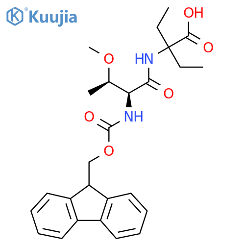 2-ethyl-2-(2S,3R)-2-({(9H-fluoren-9-yl)methoxycarbonyl}amino)-3-methoxybutanamidobutanoic acid structure