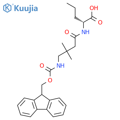 (2R)-2-4-({(9H-fluoren-9-yl)methoxycarbonyl}amino)-3,3-dimethylbutanamidopentanoic acid structure