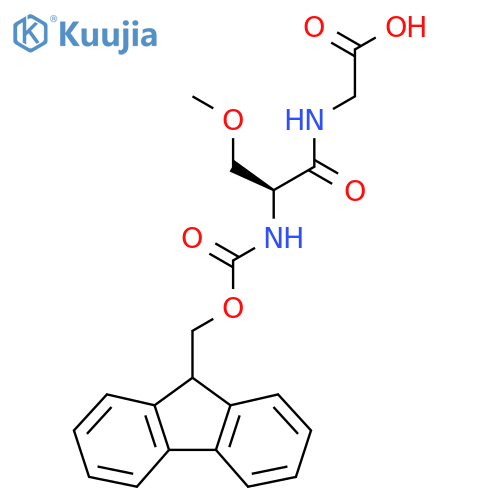 2-(2S)-2-({(9H-fluoren-9-yl)methoxycarbonyl}amino)-3-methoxypropanamidoacetic acid structure