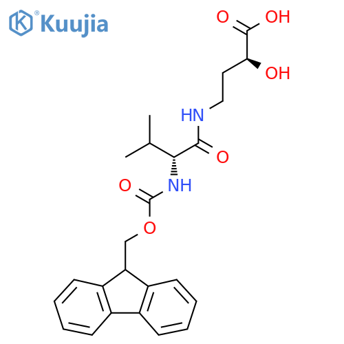 (2S)-4-(2R)-2-({(9H-fluoren-9-yl)methoxycarbonyl}amino)-3-methylbutanamido-2-hydroxybutanoic acid structure
