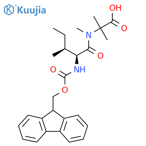 2-(2S,3S)-2-({(9H-fluoren-9-yl)methoxycarbonyl}amino)-N,3-dimethylpentanamido-2-methylpropanoic acid structure