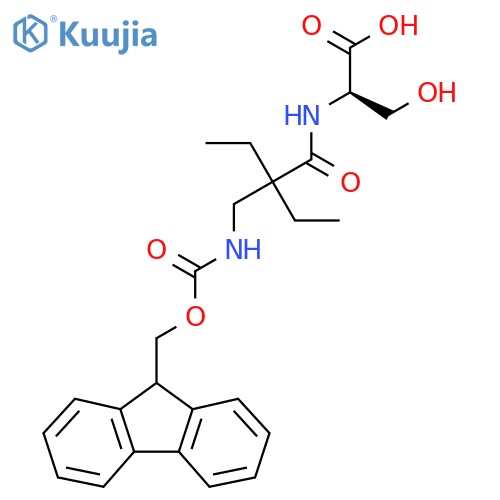 (2R)-2-{2-ethyl-2-({(9H-fluoren-9-yl)methoxycarbonyl}amino)methylbutanamido}-3-hydroxypropanoic acid structure