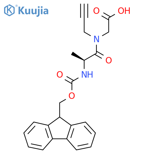 2-(2S)-2-({(9H-fluoren-9-yl)methoxycarbonyl}amino)-N-(prop-2-yn-1-yl)propanamidoacetic acid structure
