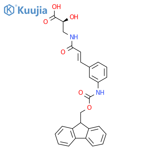 (2S)-3-{3-3-({(9H-fluoren-9-yl)methoxycarbonyl}amino)phenylprop-2-enamido}-2-hydroxypropanoic acid structure