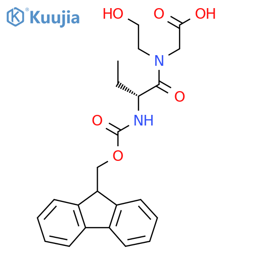 2-(2R)-2-({(9H-fluoren-9-yl)methoxycarbonyl}amino)-N-(2-hydroxyethyl)butanamidoacetic acid structure
