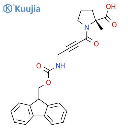 (2R)-1-4-({(9H-fluoren-9-yl)methoxycarbonyl}amino)but-2-ynoyl-2-methylpyrrolidine-2-carboxylic acid structure