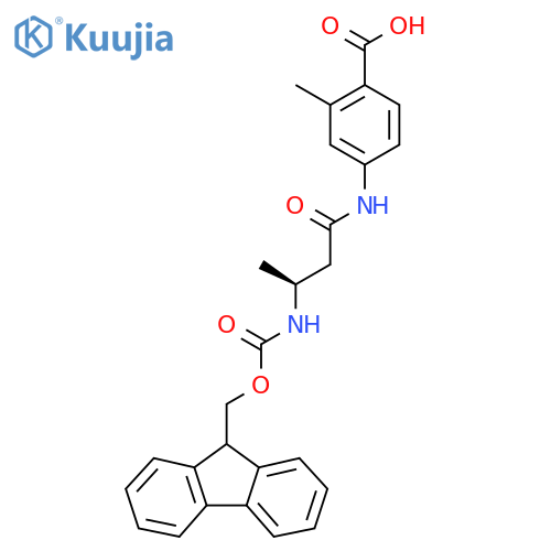 4-(3S)-3-({(9H-fluoren-9-yl)methoxycarbonyl}amino)butanamido-2-methylbenzoic acid structure