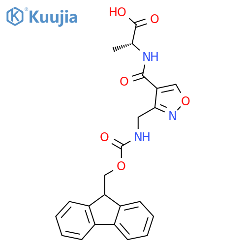 (2R)-2-({3-({(9H-fluoren-9-yl)methoxycarbonyl}amino)methyl-1,2-oxazol-4-yl}formamido)propanoic acid structure
