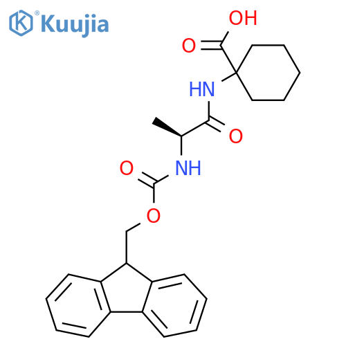 1-(2S)-2-({(9H-fluoren-9-yl)methoxycarbonyl}amino)propanamidocyclohexane-1-carboxylic acid structure