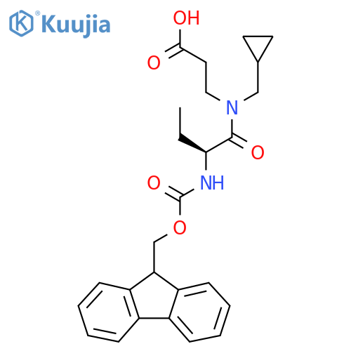 3-(2S)-N-(cyclopropylmethyl)-2-({(9H-fluoren-9-yl)methoxycarbonyl}amino)butanamidopropanoic acid structure