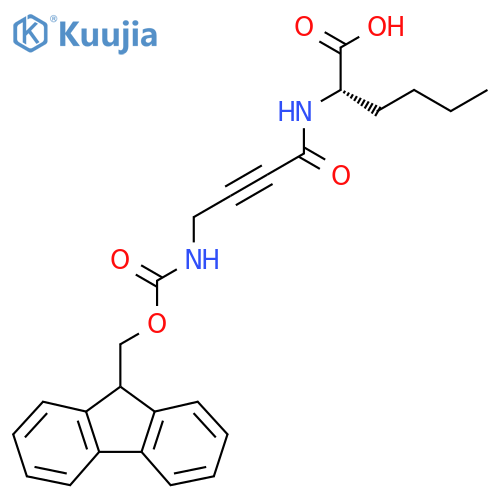 (2S)-2-4-({(9H-fluoren-9-yl)methoxycarbonyl}amino)but-2-ynamidohexanoic acid structure