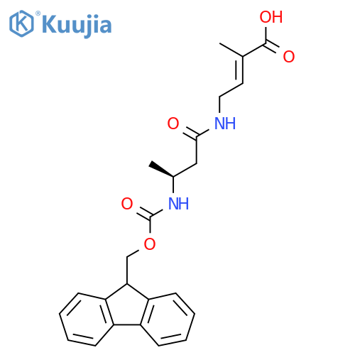 4-(3S)-3-({(9H-fluoren-9-yl)methoxycarbonyl}amino)butanamido-2-methylbut-2-enoic acid structure
