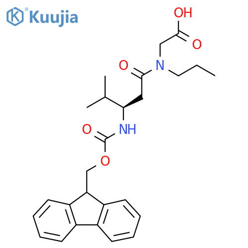 2-(3R)-3-({(9H-fluoren-9-yl)methoxycarbonyl}amino)-4-methyl-N-propylpentanamidoacetic acid structure