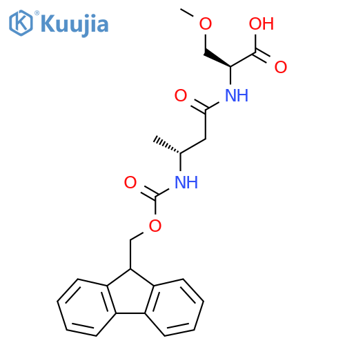(2S)-2-(3R)-3-({(9H-fluoren-9-yl)methoxycarbonyl}amino)butanamido-3-methoxypropanoic acid structure
