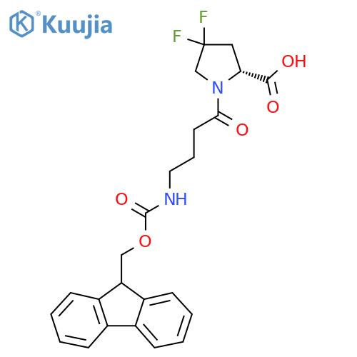 (2R)-1-4-({(9H-fluoren-9-yl)methoxycarbonyl}amino)butanoyl-4,4-difluoropyrrolidine-2-carboxylic acid structure