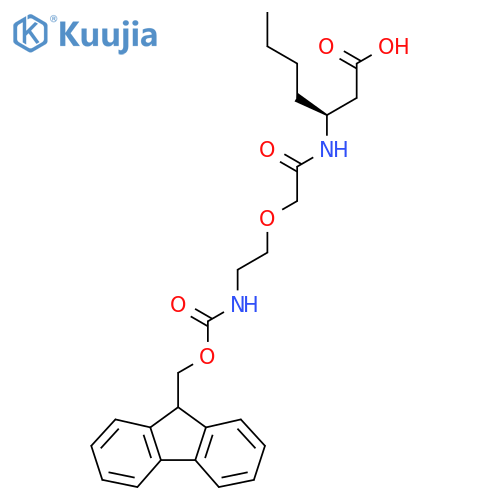 (3S)-3-{2-2-({(9H-fluoren-9-yl)methoxycarbonyl}amino)ethoxyacetamido}heptanoic acid structure