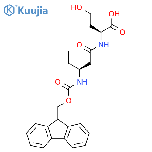 (2S)-2-(3S)-3-({(9H-fluoren-9-yl)methoxycarbonyl}amino)pentanamido-4-hydroxybutanoic acid structure