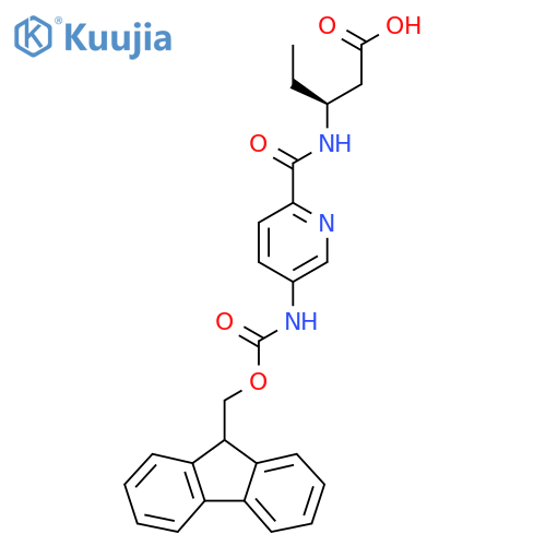 (3S)-3-{5-({(9H-fluoren-9-yl)methoxycarbonyl}amino)pyridin-2-ylformamido}pentanoic acid structure