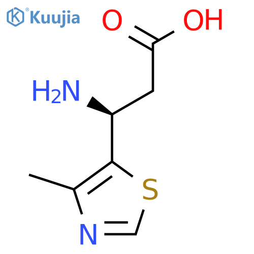 (3S)-3-amino-3-(4-methyl-1,3-thiazol-5-yl)propanoic acid structure