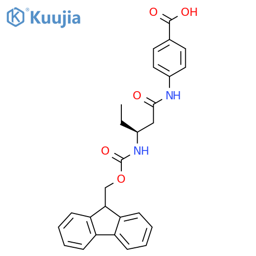 4-(3S)-3-({(9H-fluoren-9-yl)methoxycarbonyl}amino)pentanamidobenzoic acid structure