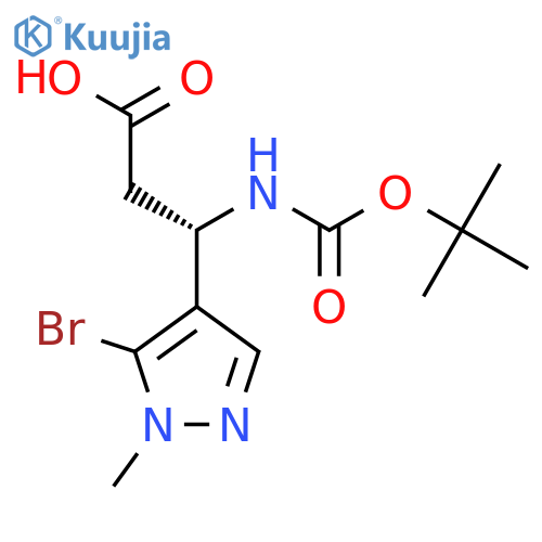 (3S)-3-(5-bromo-1-methyl-1H-pyrazol-4-yl)-3-{(tert-butoxy)carbonylamino}propanoic acid structure