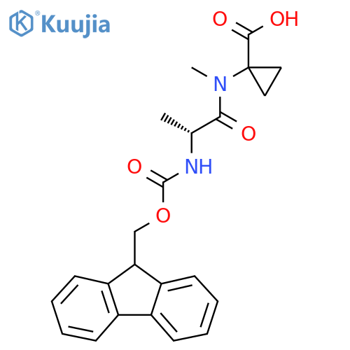 1-(2R)-2-({(9H-fluoren-9-yl)methoxycarbonyl}amino)-N-methylpropanamidocyclopropane-1-carboxylic acid structure