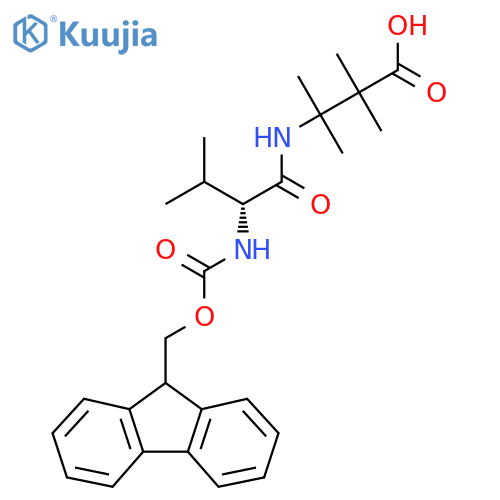3-(2R)-2-({(9H-fluoren-9-yl)methoxycarbonyl}amino)-3-methylbutanamido-2,2,3-trimethylbutanoic acid structure