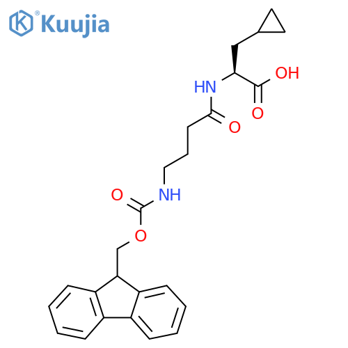 (2S)-3-cyclopropyl-2-4-({(9H-fluoren-9-yl)methoxycarbonyl}amino)butanamidopropanoic acid structure