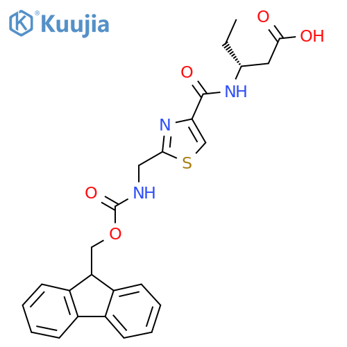 (3R)-3-({2-({(9H-fluoren-9-yl)methoxycarbonyl}amino)methyl-1,3-thiazol-4-yl}formamido)pentanoic acid structure