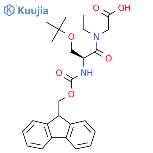 2-(2S)-3-(tert-butoxy)-N-ethyl-2-({(9H-fluoren-9-yl)methoxycarbonyl}amino)propanamidoacetic acid structure
