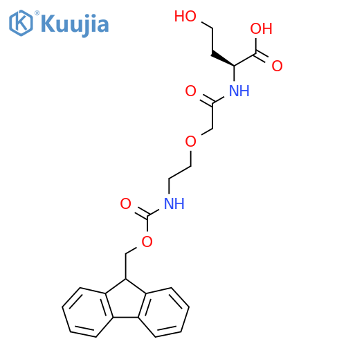 (2S)-2-{2-2-({(9H-fluoren-9-yl)methoxycarbonyl}amino)ethoxyacetamido}-4-hydroxybutanoic acid structure