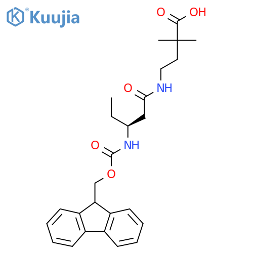 4-(3S)-3-({(9H-fluoren-9-yl)methoxycarbonyl}amino)pentanamido-2,2-dimethylbutanoic acid structure
