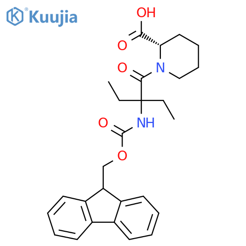 (2S)-1-2-ethyl-2-({(9H-fluoren-9-yl)methoxycarbonyl}amino)butanoylpiperidine-2-carboxylic acid structure