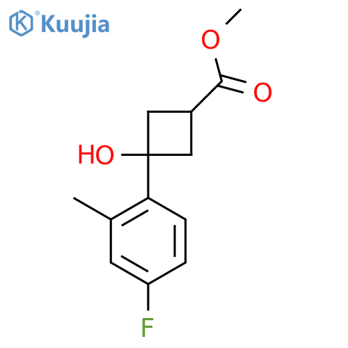 methyl (1s,3s)-3-(4-fluoro-2-methylphenyl)-3-hydroxycyclobutane-1-carboxylate structure
